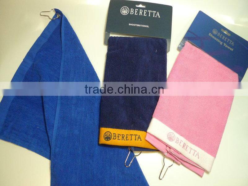 Hot Sale 100 Cotton Plain Dyed Sport Golf Towel