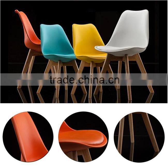 PW072 plastic back with leather seat plastic chair cushion
