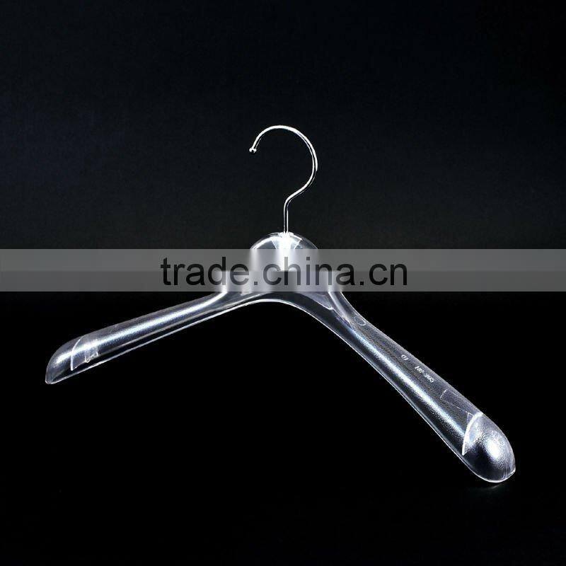Transparent Plastic Jacket Hanger for Clothing Manufacturer