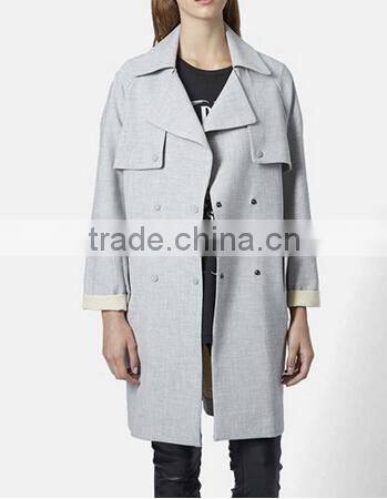 custom made women long soft bonded trench coat