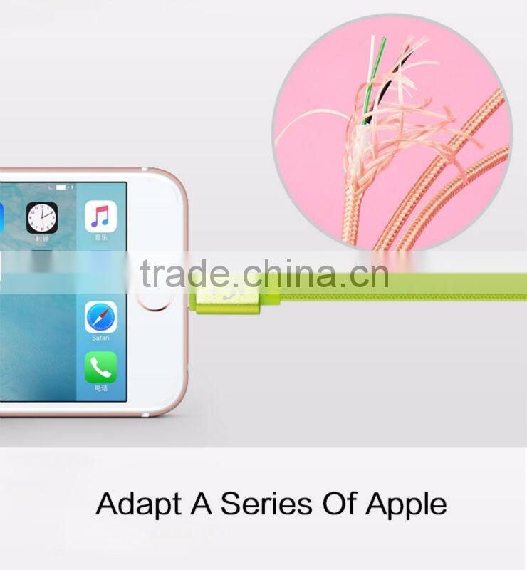 Highend 3 in 1 Mobile Phone cable 100cm micro usb Aluminum Alloy for Android& Iphone 5 cables Nylon Weave charging USB Line