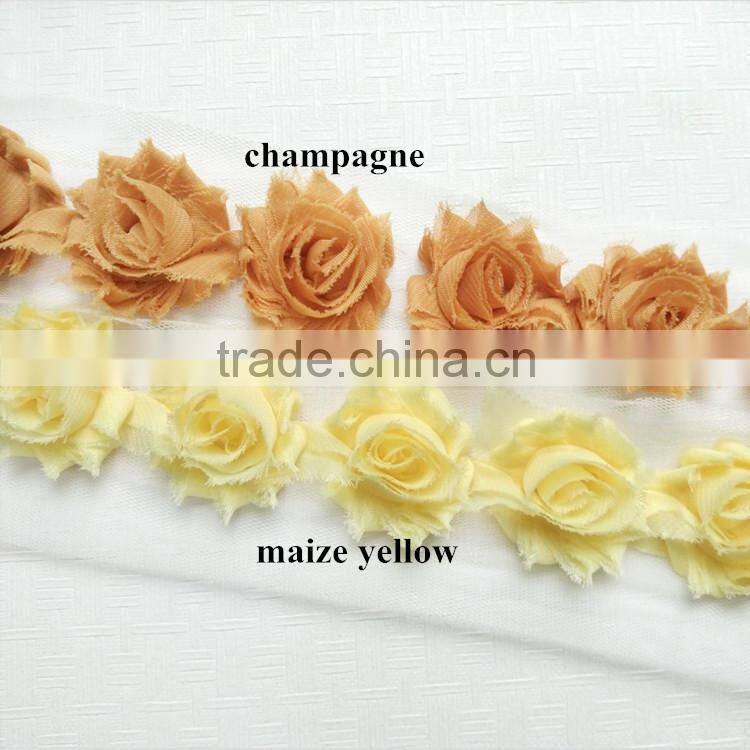 Hot sell 3-4 frilly elastic band, FOE hair elastic ties , lace elastic hair bands for baby