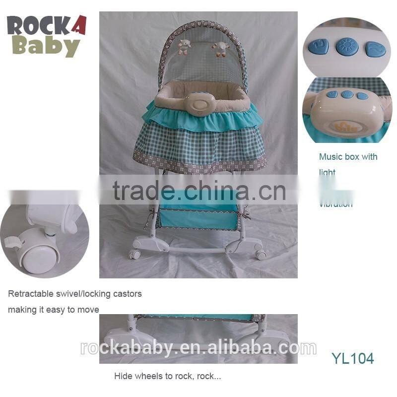 Rockababy Soothe & Sleep Motion Bassinet with Waterproof Mattress Pad & Extra Sheets