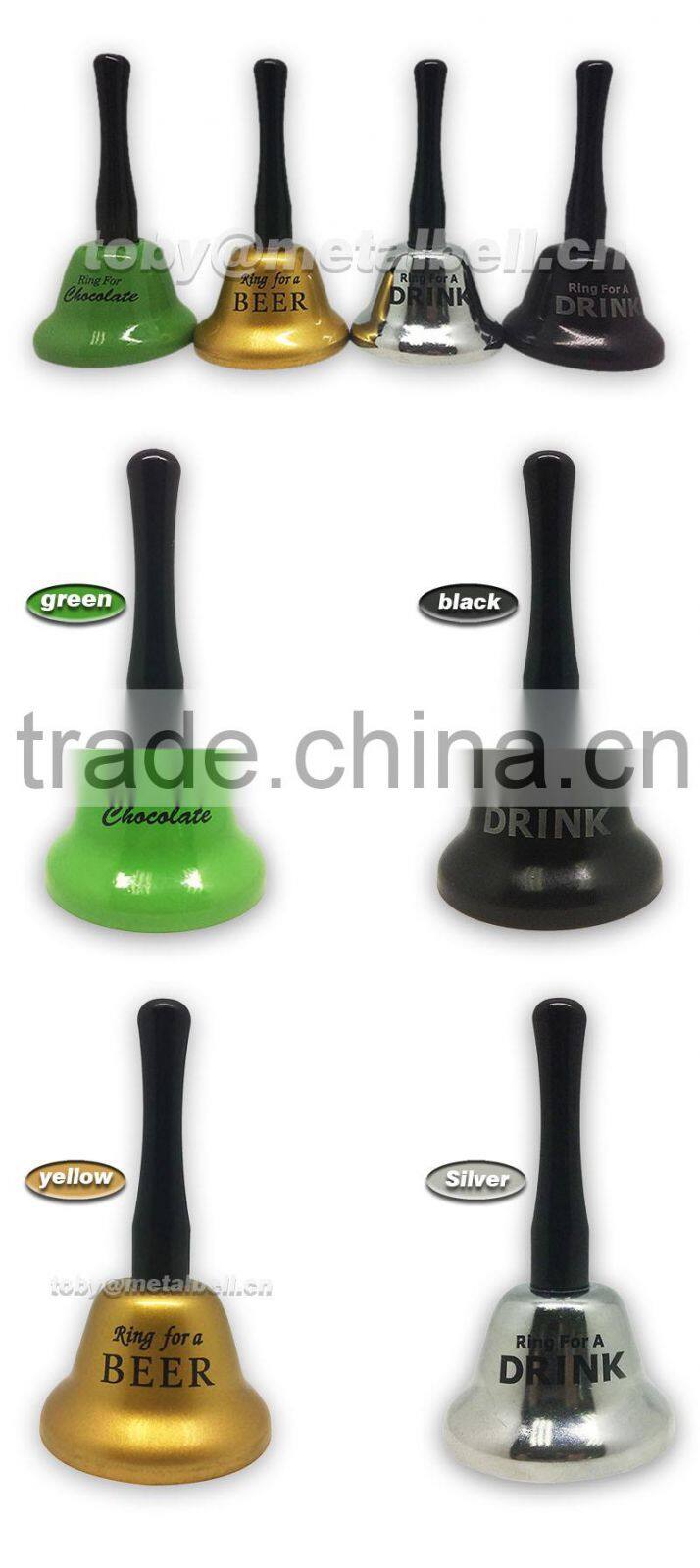 Metal hand bell with platic handle in custom color for celebration