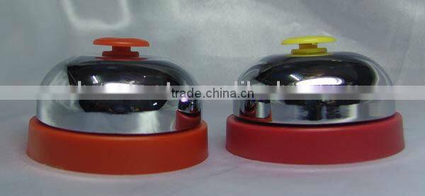 hotel reception bell,table call bell A12-D04 Dia 7.2cm in silver or gold cover and colorful painted ABS base(E576)