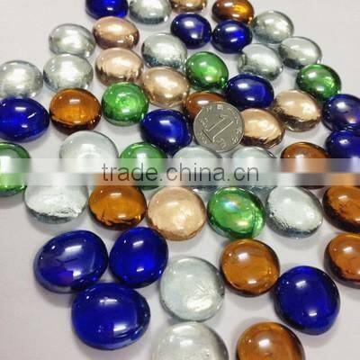 popular flat glass marbles,glass gems for decoration