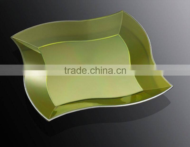 7"Disposable Dinner Plate,Plastic irregular Square Plate