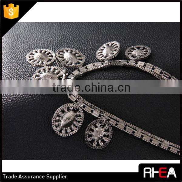 2015 Hot Selling Fashion Statement Necklace,Gun Metal Color