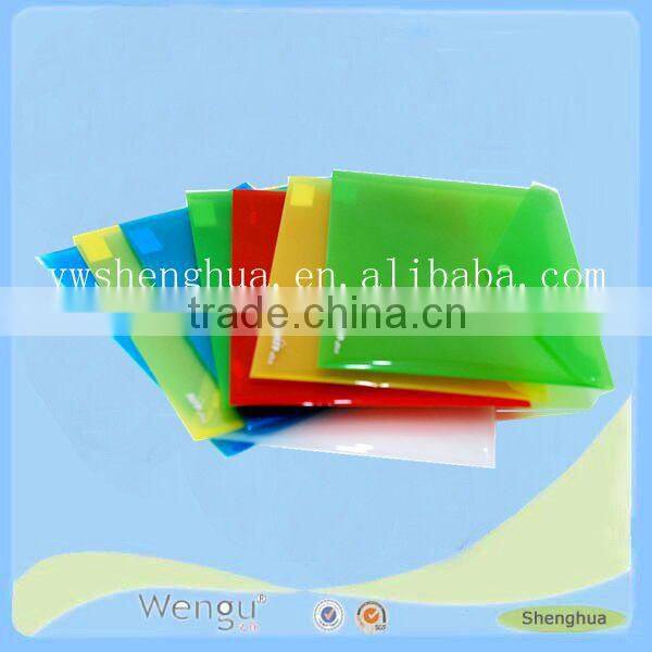 newly cardboard plastic press button file folder/plastic a4 pp wallet file folder