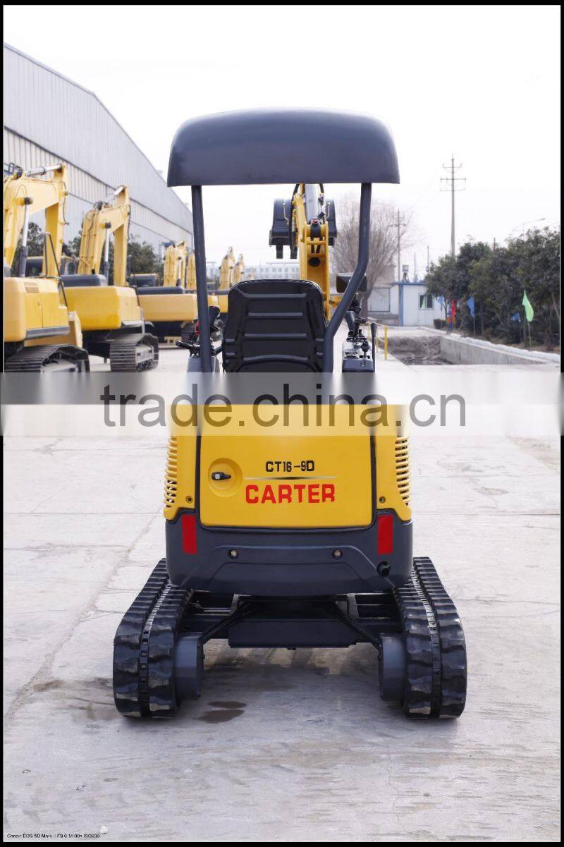 China Cheap Super Quality 1.6 Ton Small Zero Tail Excavator , CE / ISO Certificate, CT16-9 D