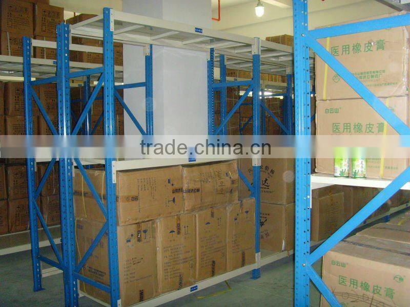 light duty blue and orange pallet shelving