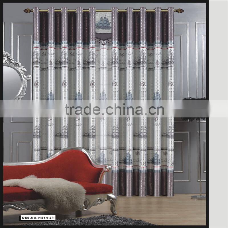 Blackout fabric printed sheer curtain net polyester sheer curtain