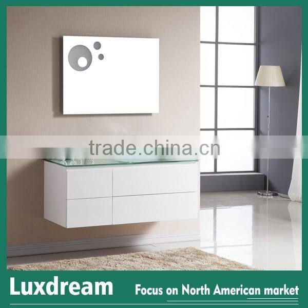 White contemporary elegant bathroom vanity for heavy people