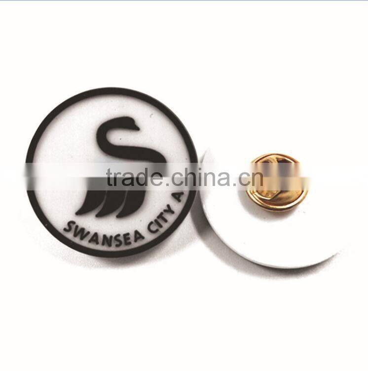 Embossed logo custom PVC cheap plastic pin badge