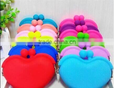 Wholesale high quality heart shaped silicone purse,coin purse of silicone