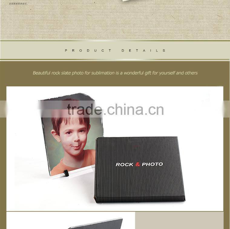 Sunmeta cheap supply irregular shaped 30*30cm heat press rock slate photo(SH-34)