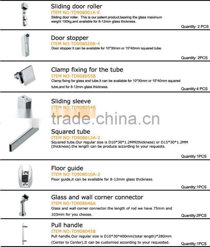 Direct From China the rail opening Steel Glass Mounting Glass Door Hardware