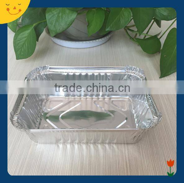 Disposable single food packing aluminum foil container