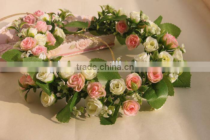 Artificial Rose Flower Head Wreath Garland For Wedding Prom Party And Christmas Decoration