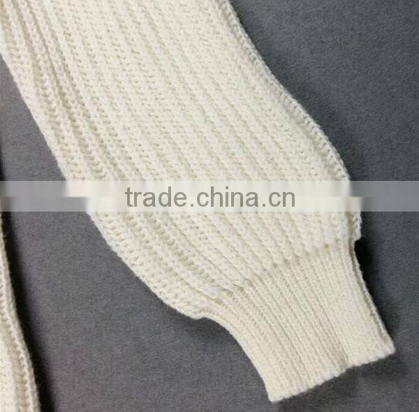 BGA15049 Ladies fashion round neck long sleeve loose style cotton sweater