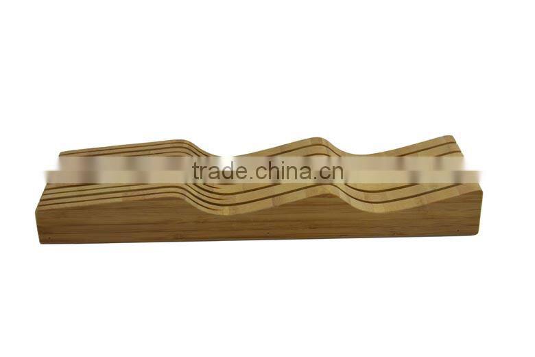 DX003/In Drawer Counter Kitchen Bamboo Knife Holder Rack Storage Block