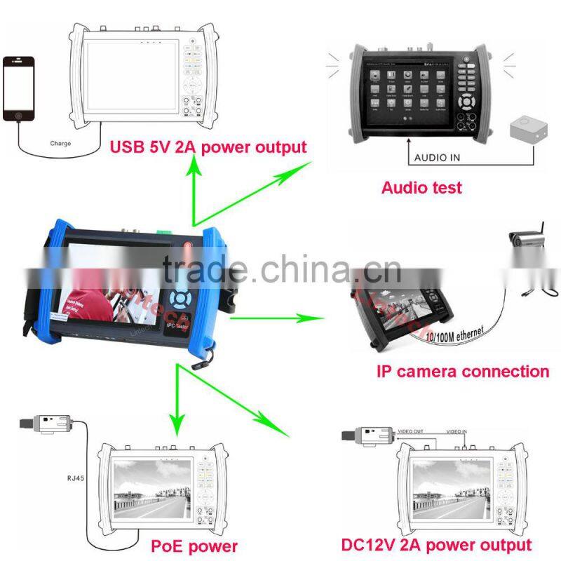7 inch Touch Screen Multifunction IP Camera CCTV Tester With Multi-meter, Video Record, WIFI,Cable Scan