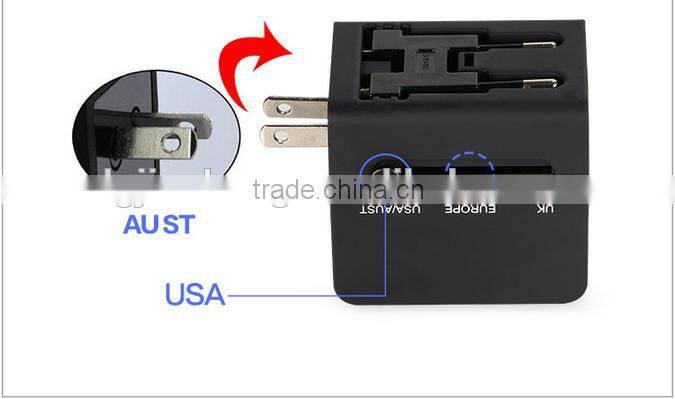 Hot sell promotion gifts internation usa travel universal adapter usb (JS-148)