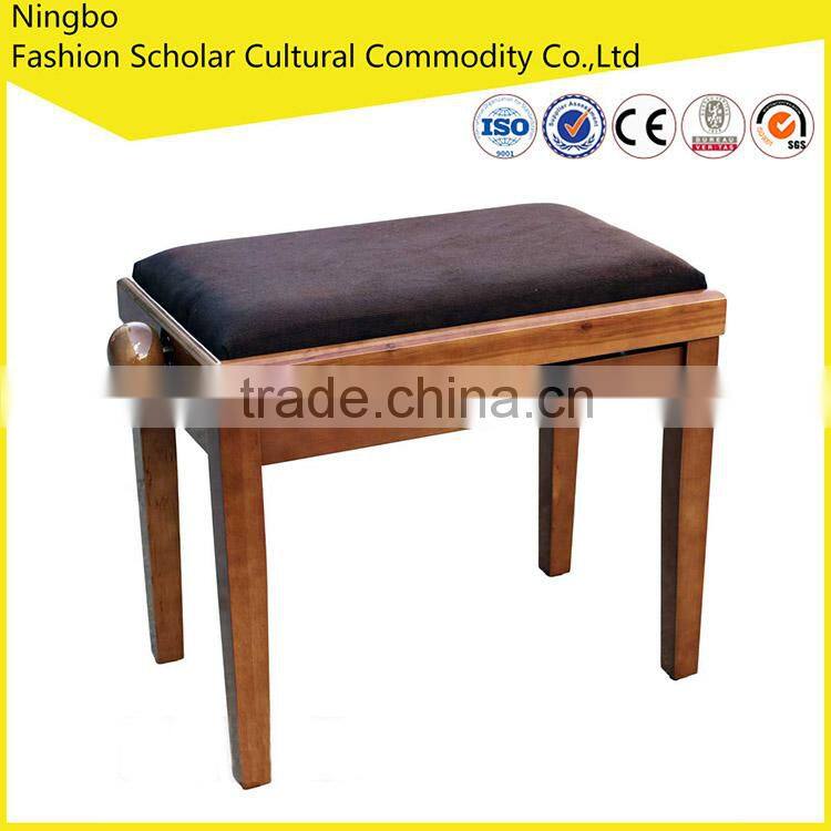 2016 the latest black piano stool adjustable with black leather cushion