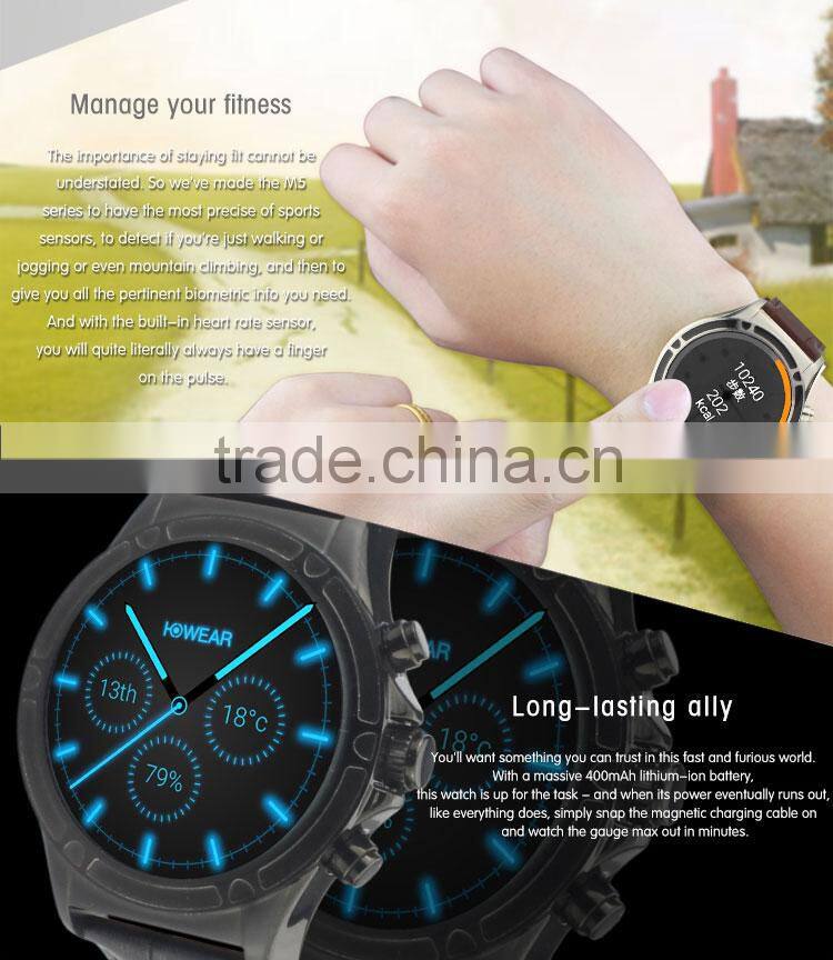 M3 series genuine leather strap howear OS android wear with android & IOS support