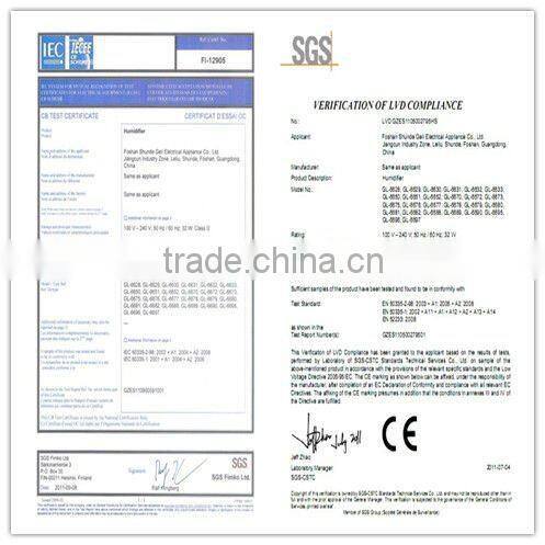 2013 wonderful GL-1121 with two bottles humidifier machine