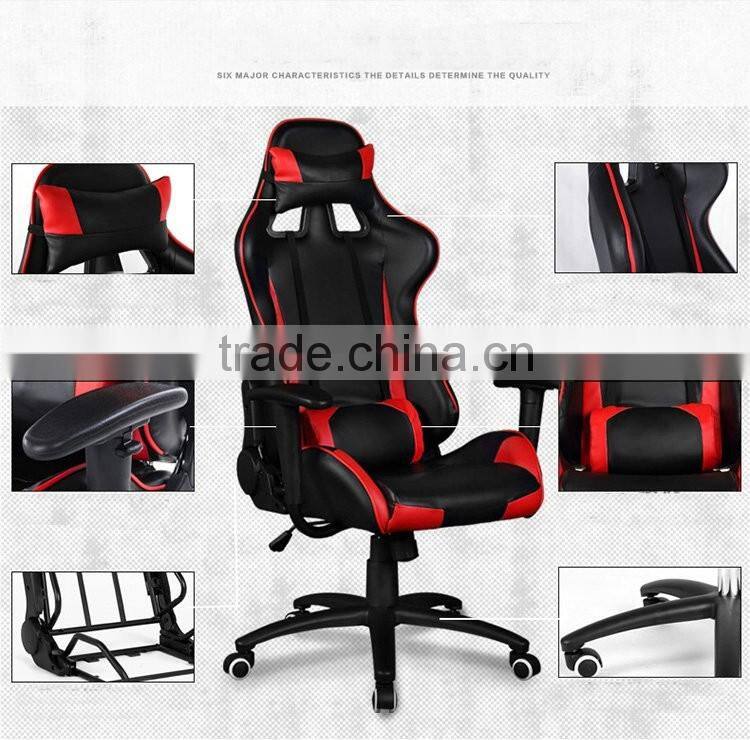 China Manufacturer 180 Degree Backward Cyber Cafe Furniture High Back Ergonomic PU Leather Gaming Chair Racing Seats