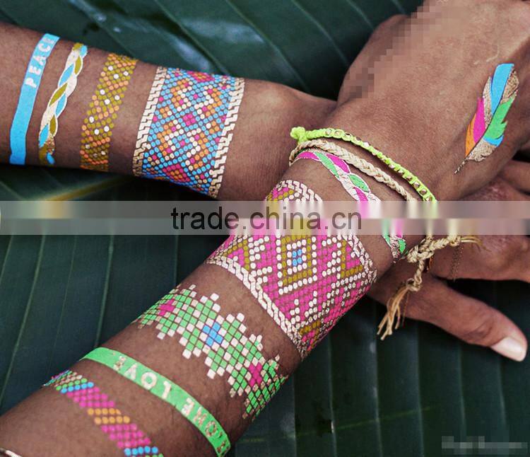 Metallic Flash Jewelry Body Temporary Sticker of transfer tattoo