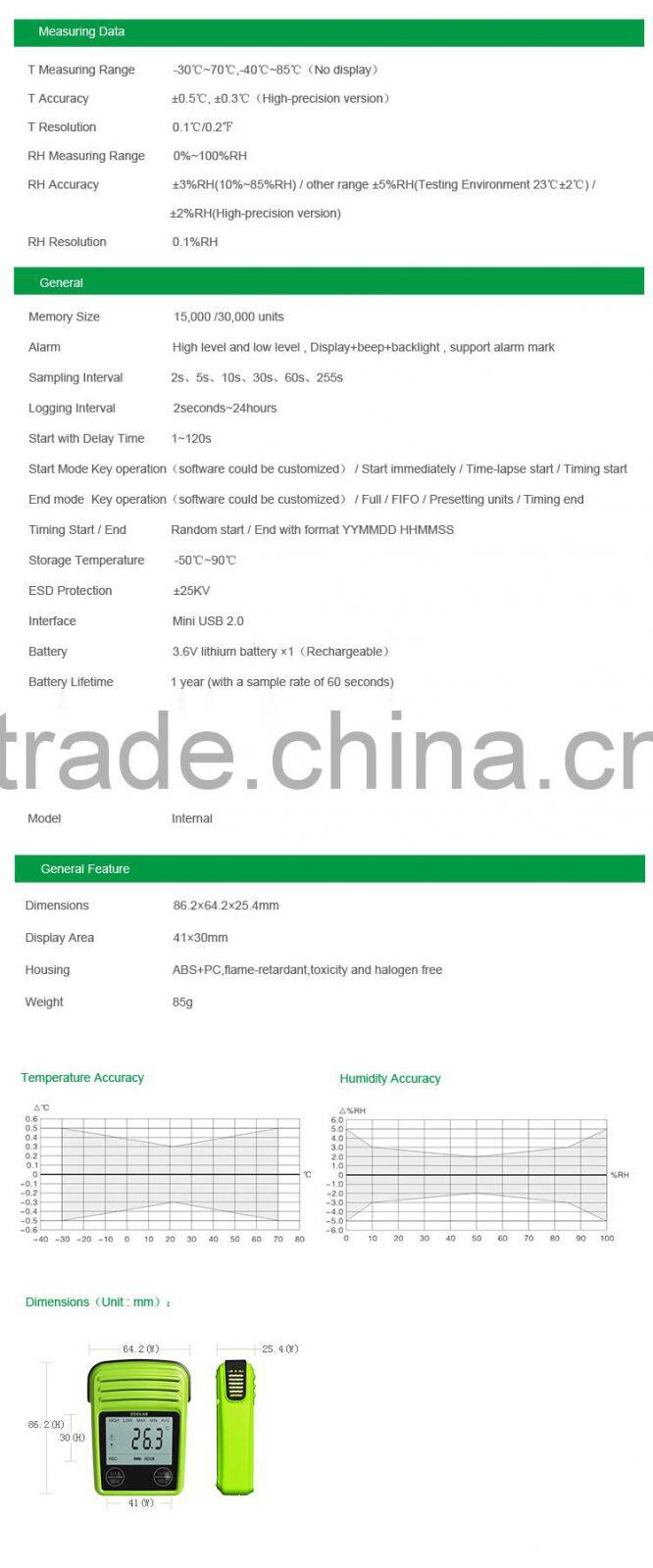 MINI Portable Temperature Humidity Meter Digital Thermo Hygrometer Data Logger