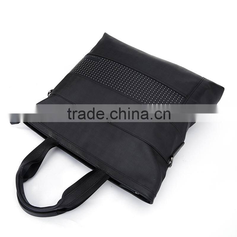 Wholesale price men leather bag shoulder bag foldable briefcase mens