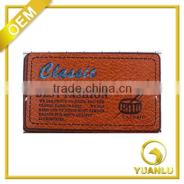 Sew-on style leather label jeans pu leather patches