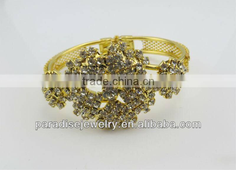 Heart shape design handmade rhinestone alloy cuff bracelet&bangle -SB0010