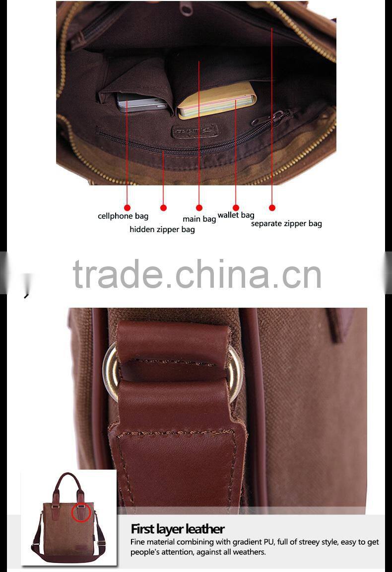 2015 Hot Style Bag Excellent Quality Canvas Vintage Branded Handbag and MK Handbag for Man Bag Design