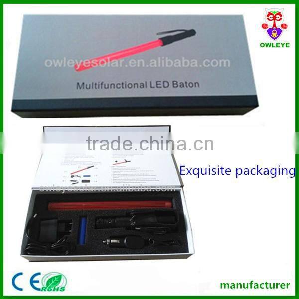 rechargeable led flares light/Multi-function led baton/Self-defense flashlight