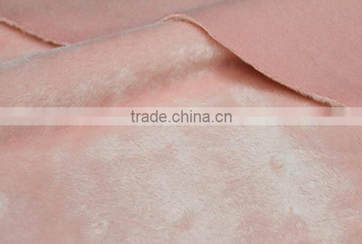 100% Polyester manufacture bonded composite plush fabric for sofa for home textile
