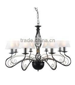 SD0950/6 Rural Style Wrought Iron With Peony Flower Chandelier