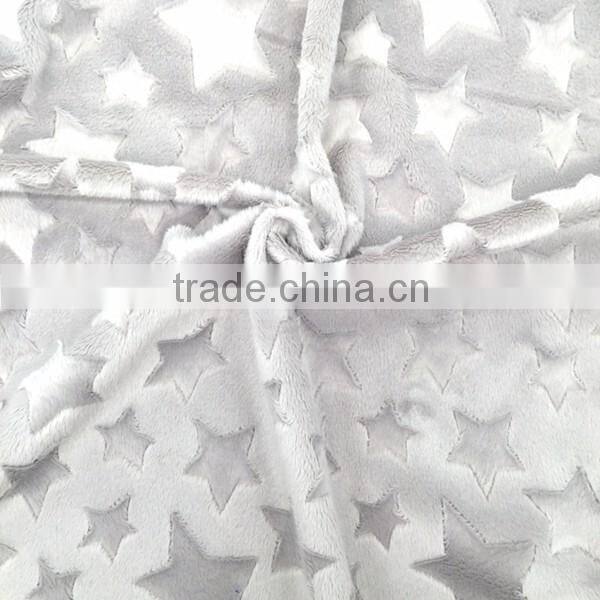 2016 SGS checked comfy polyester soft star short velboa
