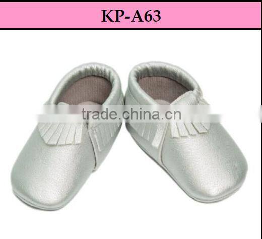 2016 wholesale hot style Silver Toddler Moccasins baby hot sell baby girl Sequin leather wholesale baby shoes