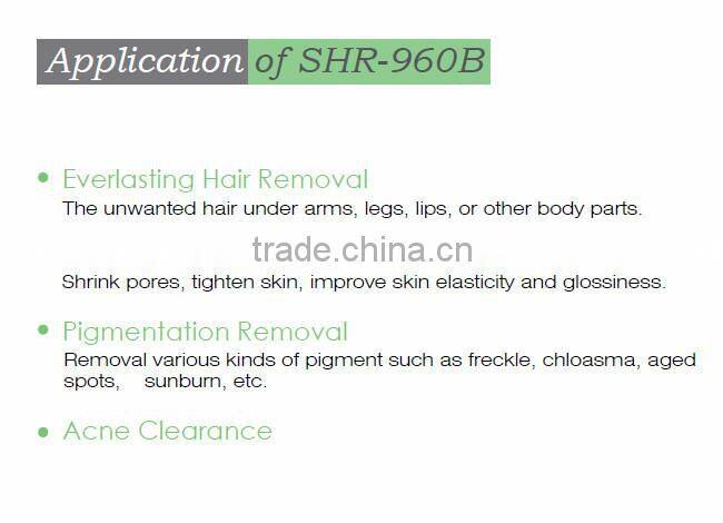 Higher energy e-light ipl shr hair removal laser machine for Spa and clinic