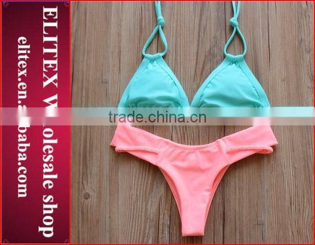 2017 Newest cut out green floral sexy print swimwear swimsuit CK345