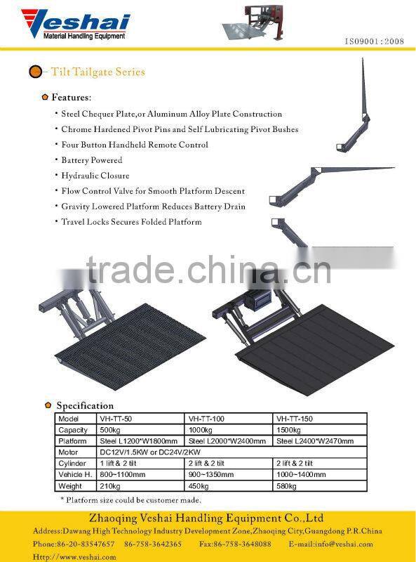 Truck Hydraulic Tailgate lift Tilt VH-TT-150-A