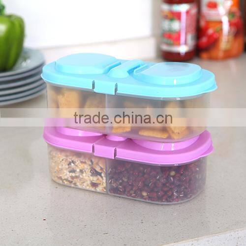 knock-down 2 cells flip cap food storage box-purple
