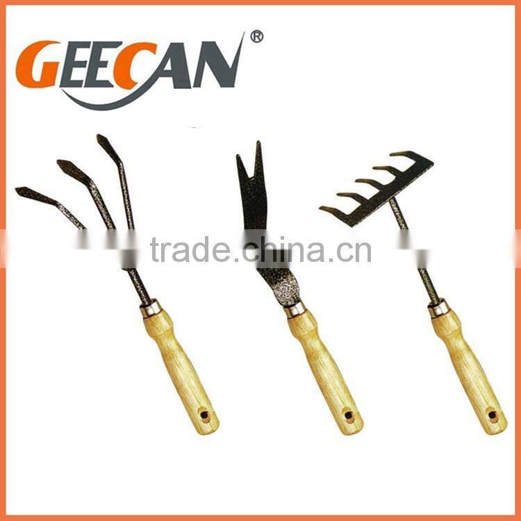 6PCS Metal Material Kids Gardening Handling Tools Set With Wooden Handle