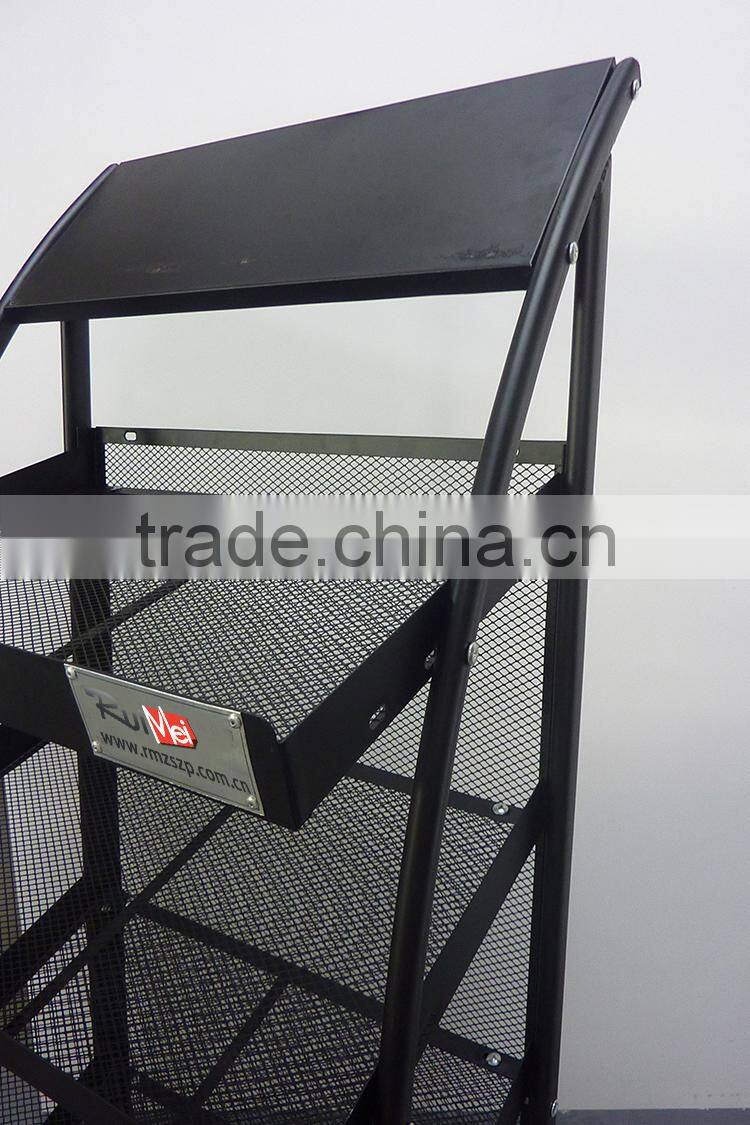 5-tier solid metal floor diamond newspaper display holder