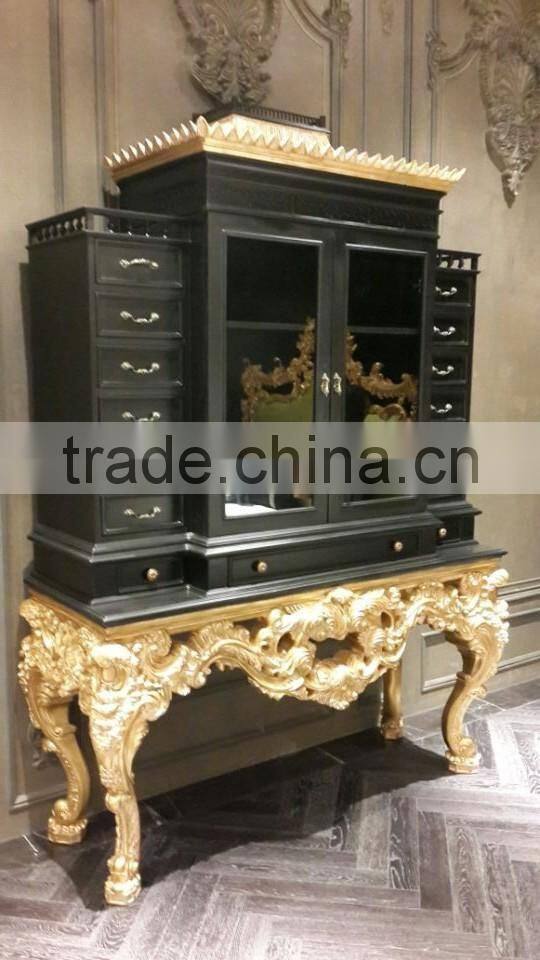 Royal Palace Bedroom Furniture- 5 Drawers Chest, Exquisite Carved Wooden Side Cabinet /Chest of Drawers