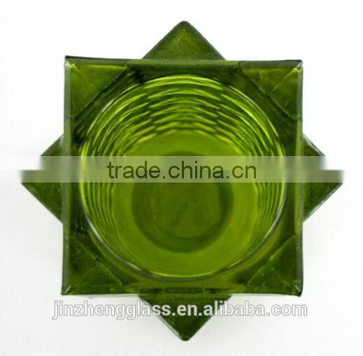 Christmas engraved home decor Square Shaped Glass Candle Holders